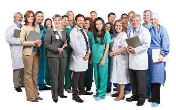 Group of various healthcare providers
